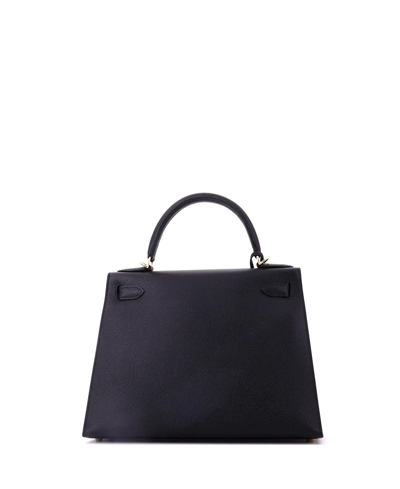 Pre-Owned Hermes Kelly 28 Handbag Black Epsom with Permabrass Hardware