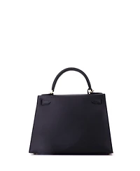 Pre-Owned Hermes Kelly 28 Handbag Black Epsom with Permabrass Hardware
