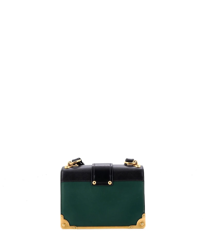 Pre-Owned Prada Small Cahier Crossbody Bag Leather and Saffiano Leather