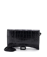 Pre-Owned Balenciaga Hourglass Chain Wallet Embossed Leather