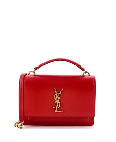 Pre-Owned Saint Laurent Sunset Top Handle Chain Wallet Leather