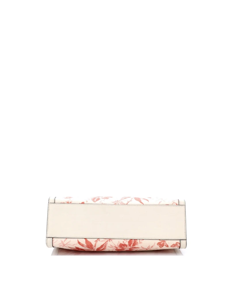 Pre-Owned Gucci Medium Gg Ribbon Tote Coated Printed Canvas
