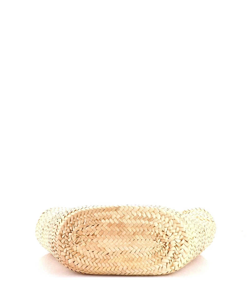 Pre-Owned Gucci Small Logo Open Tote Woven Raffia