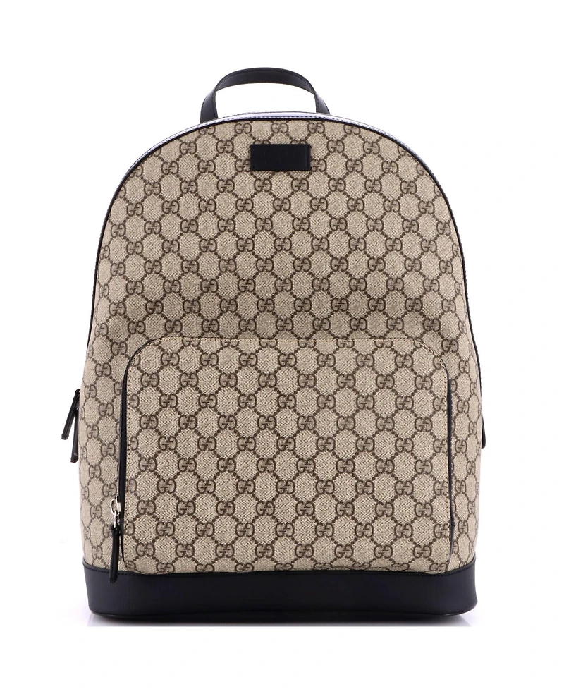 Pre-Owned Gucci Medium Zip Pocket Backpack Gg Coated Canvas