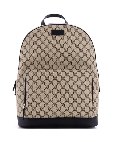Pre-Owned Gucci Medium Zip Pocket Backpack Gg Coated Canvas