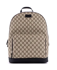 Pre-Owned Gucci Medium Zip Pocket Backpack Gg Coated Canvas