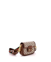 Pre-Owned Gucci Mini Horsebit 1955 Shoulder Bag Gg Coated Canvas with Leather
