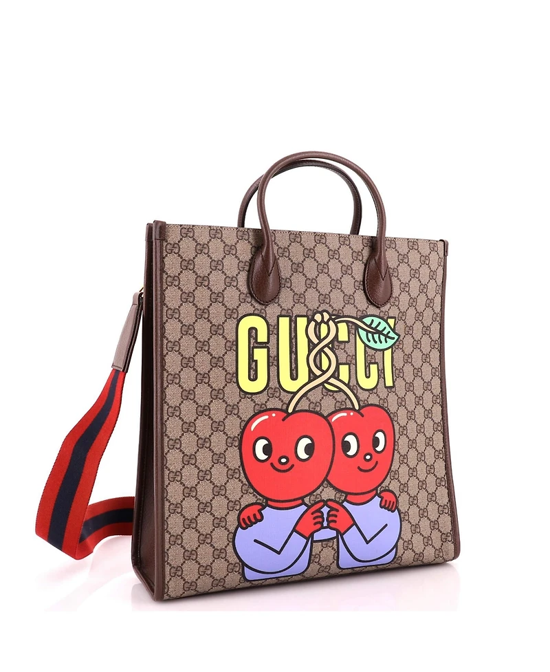 Pre-Owned Gucci Large Interlocking G Patch Convertible Tote Printed Gg Coated Canvas