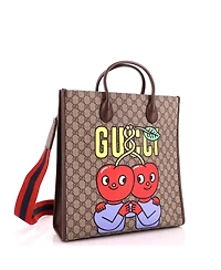 Pre-Owned Gucci Large Interlocking G Patch Convertible Tote Printed Gg Coated Canvas