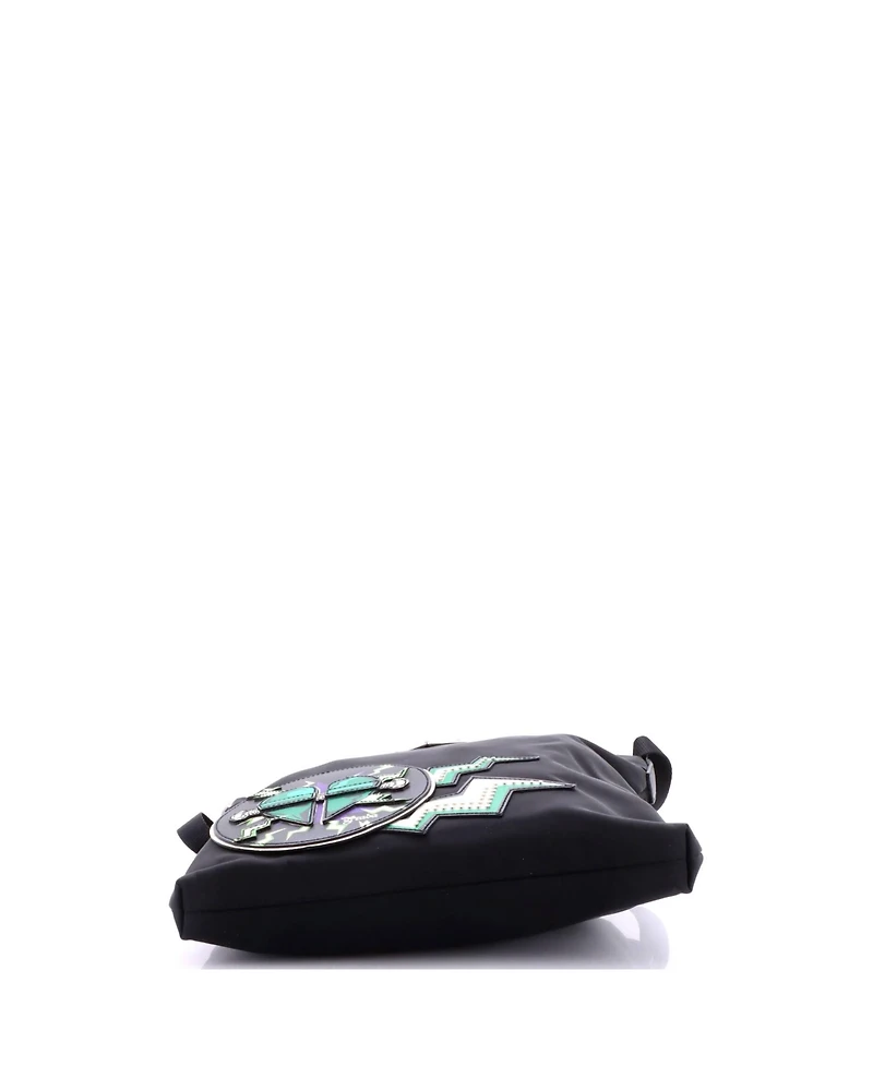 Pre-Owned Prada Frankenstein Messenger Bag Printed Tessuto