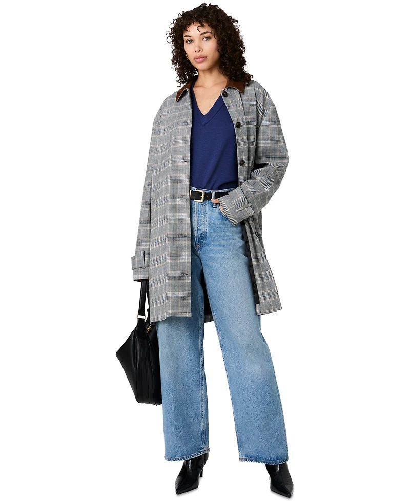 French Connection Women's Collared Relaxed Oversized Midi Jacket