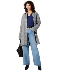 French Connection Women's Collared Relaxed Oversized Midi Jacket