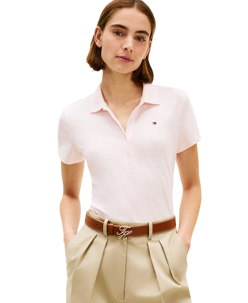 Tommy Hilfiger Women's Classic Pique Printed Short-Sleeve Polo Top
