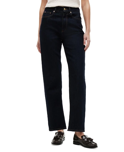 Tommy Hilfiger Women's High-Waist Tapered Ankle Cotton Jeans