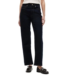 Tommy Hilfiger Women's High-Waist Tapered Ankle Cotton Jeans