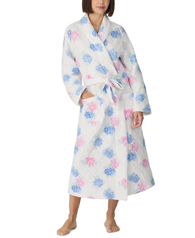Eileen West Women's Dream Diamond Cotton Quilt Ballet Long Wrap Robe