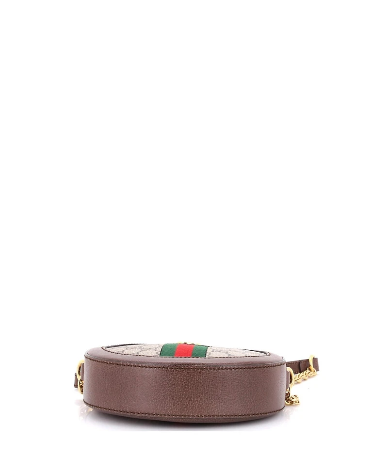 Pre-Owned Gucci Mini Ophidia Round Shoulder Bag Gg Coated Canvas