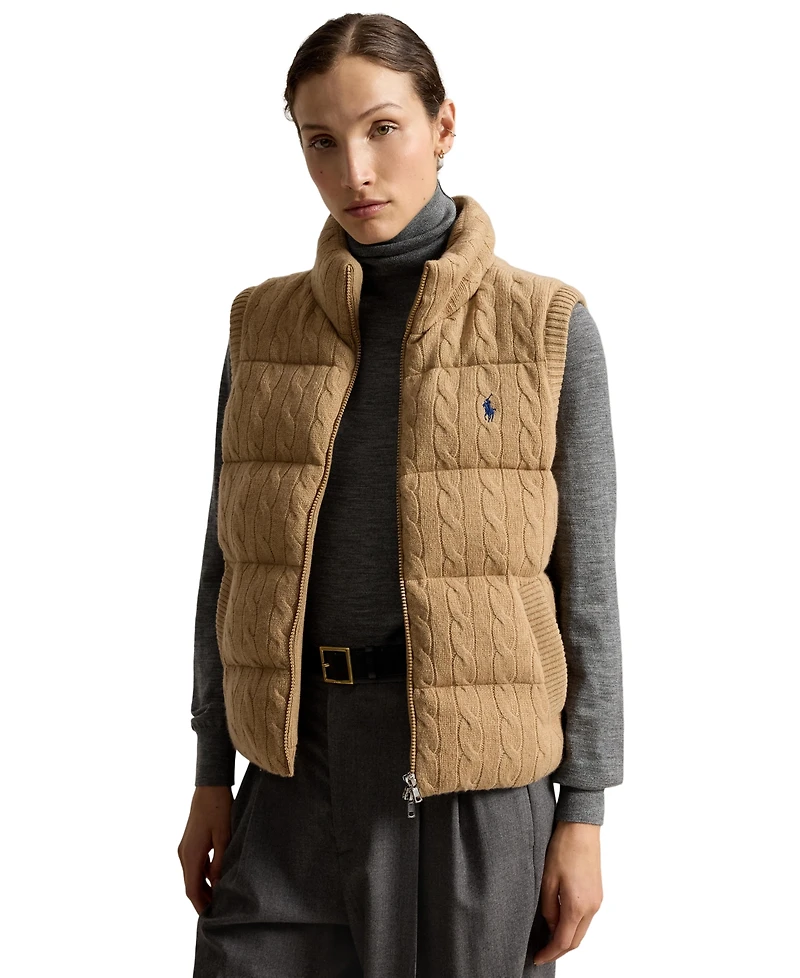Polo Ralph Lauren Women's Carly Cable-Knit Wool-Cashmere Sleeveless Vest