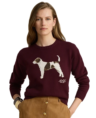 Lauren Ralph Women's Cotton Dog Sweater