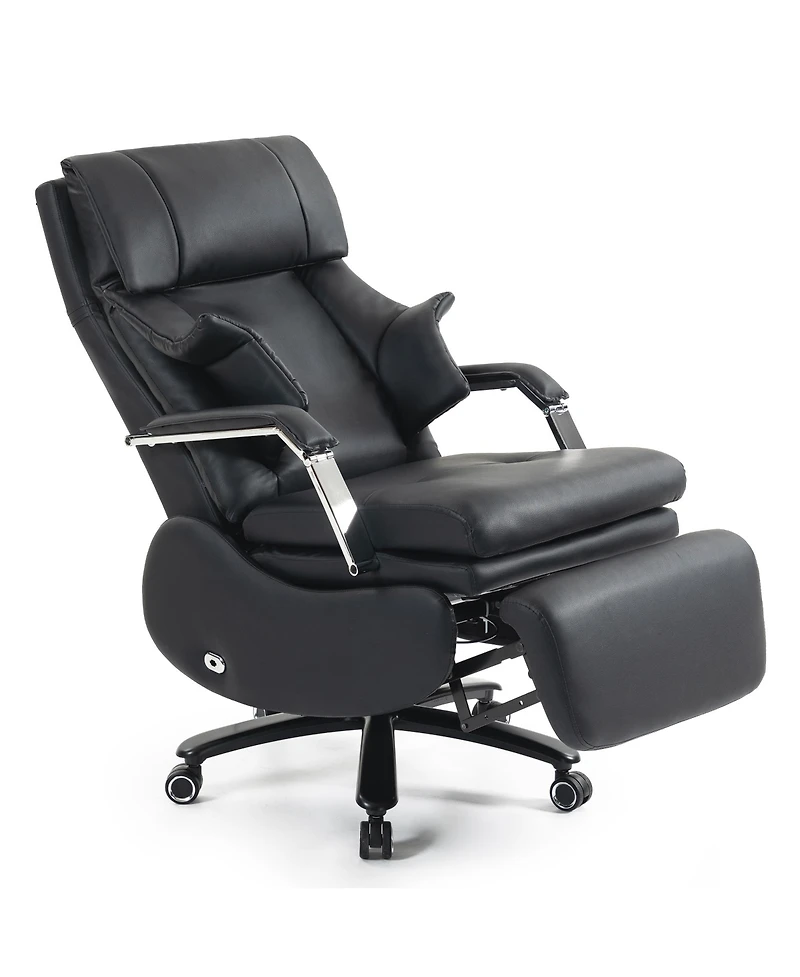 Dyhome 600 lbs Big and Tall Executive Office Chair with Footrest, 3D Kneading Massage Power Recliner Chairs with Premium Leather