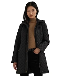 Lauren Ralph Petite Hooded Diamond-Quilted Coat, Created for Macy's