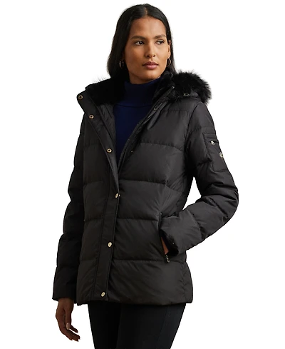 Lauren Ralph Women's Faux-Fur Hooded Puffer Coat