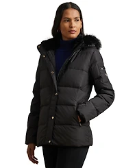 Lauren Ralph Women's Faux-Fur Hooded Puffer Coat