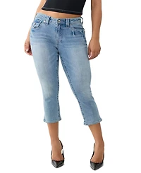 True Religion Women's Jennie Skinny Flap Capri Jeans