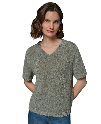 Donna Karan Weekend Women's Short-Sleeve V-Neck Sweater