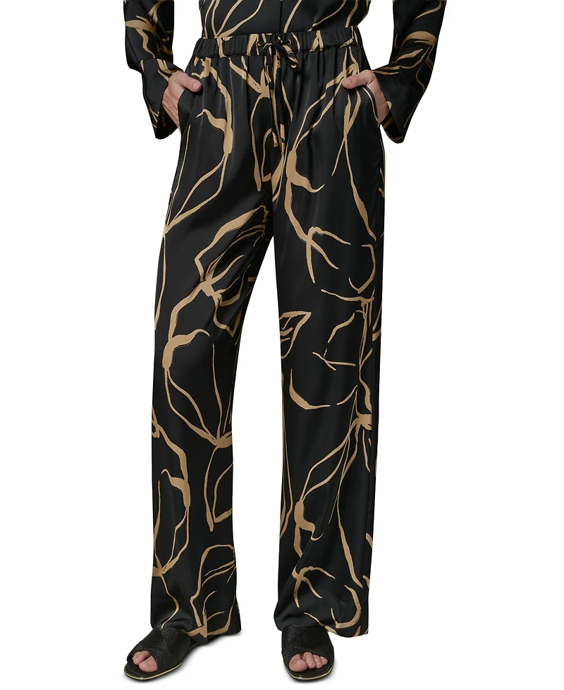 Donna Karan New York Women's Printed Wide-Leg Pull-On Pants