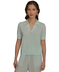 Donna Karan Weekend Women's Elbow-Sleeve Polo Sweater
