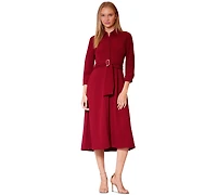 julia jordan Women's Long-Sleeve Belted Shirtdress