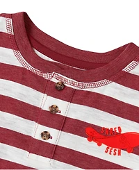 Lands' End Boys' 4-20 Long-Sleeve Striped Raglan Henley