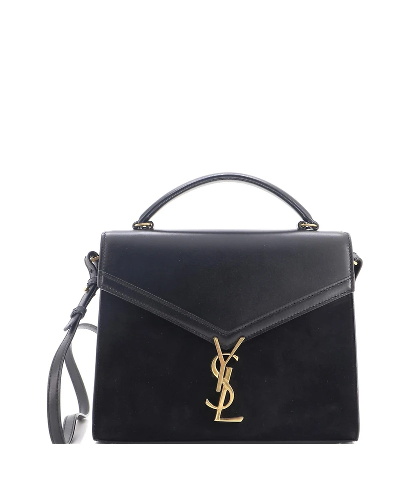Pre-Owned Saint Laurent Medium Cassandra Top Handle Bag Leather and Suede