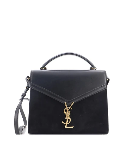 Pre-Owned Saint Laurent Medium Cassandra Top Handle Bag Leather and Suede