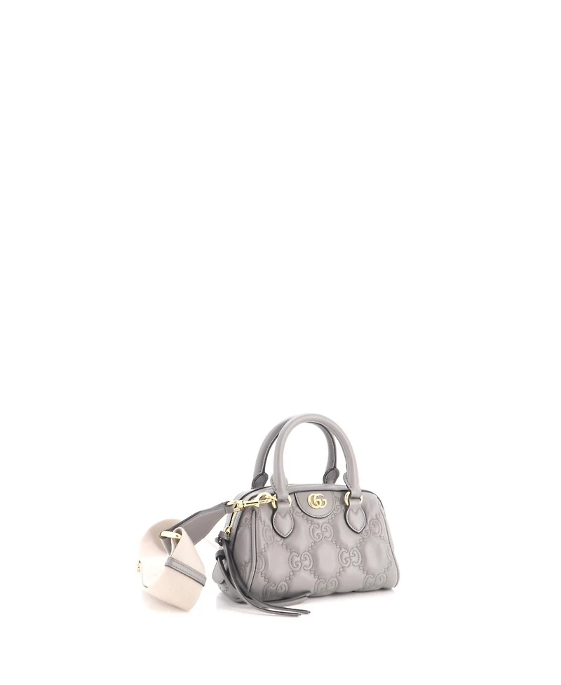Pre-Owned Gucci Mini Ophidia Convertible Boston Top Handle Bag Gg Matelasse Leather