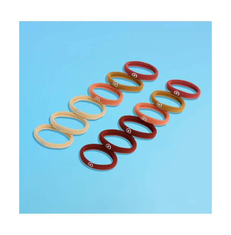Gimme Beauty Medium Hair Bands Seamless Nylon Low Profile Hair Accessory Snag Free Tie for Firm, Lasting Hold 12 Pack