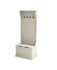 Slickblue Entryway Hall Tree with Shoe Bench, Coat Hooks and Hidden Storage