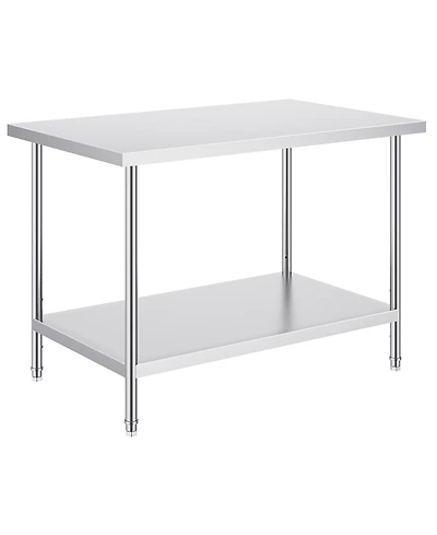 Sugift 30 x 48 Inch Stainless Steel Prep Table with 880 Pound Capacity and 3 Height Levels