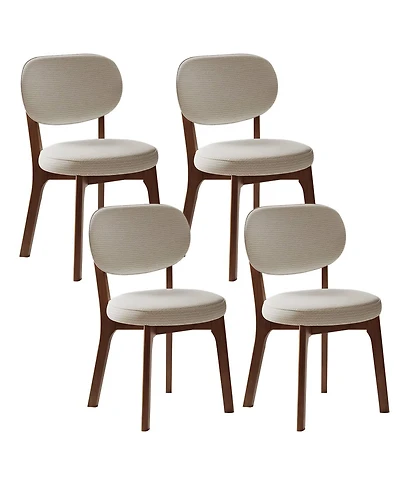 Streamdale Furniture Solid Wood Chenille Dining Chairs, Set of 4