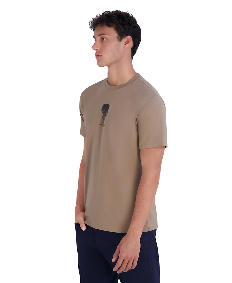 Karl Lagerfeld Paris Men's Pixelated Outlined Crewneck Modern-Fit T-Shirt