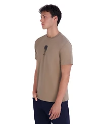 Karl Lagerfeld Paris Men's Pixelated Outlined Crewneck Modern-Fit T-Shirt