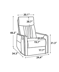 Streamdale Furniture Faux Leather Rocker Recliner with Heat and Massage