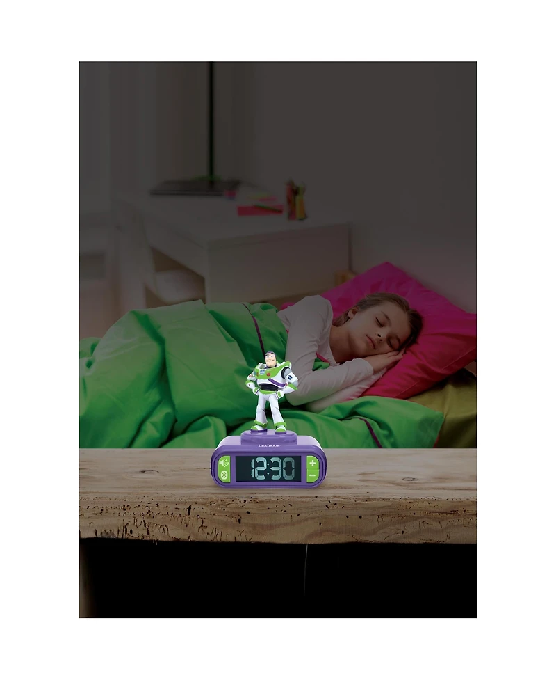 Lexibook Disney Toy Story Buzz Lightyear Digital Alarm Clock with 3D Nightlight and Bluetooth Speaker