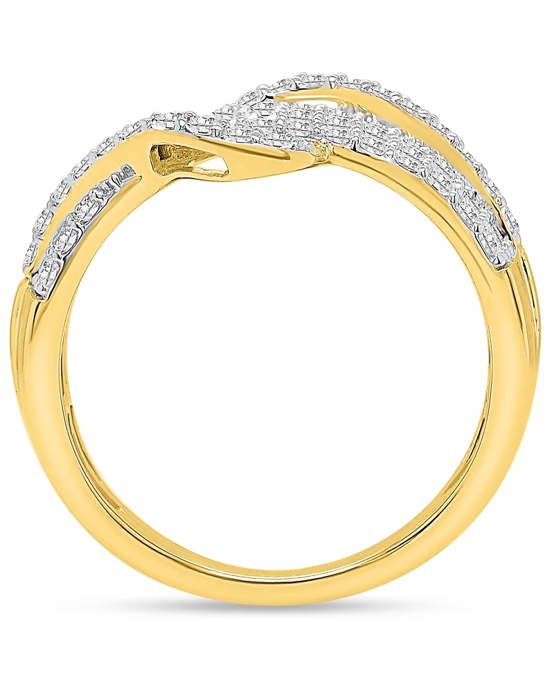 Forever Grown Diamonds Lab-Grown Diamond Crossover Statement Ring (1 ct. t.w.) Sterling Silver (Also 14k Gold-Plated Silver)