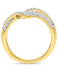 Forever Grown Diamonds Lab-Grown Diamond Crossover Statement Ring (1 ct. t.w.) Sterling Silver (Also 14k Gold-Plated Silver)