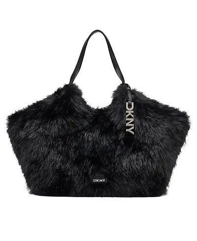 Dkny Paula Faux Fur Laptop-Compatible Tote