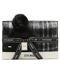 Steve Madden English Plaid 2-Piece Beanie and Scarf Set