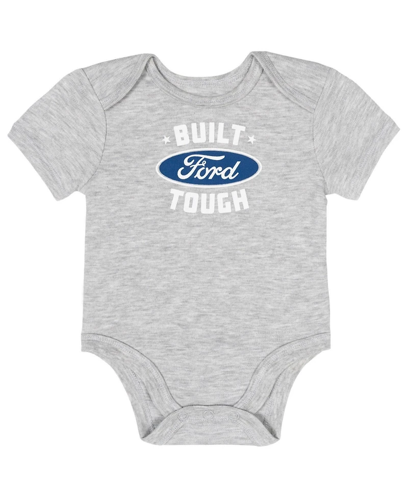Ford Motor Company Baby Boys' 3-Pack Short Sleeve Bodysuits