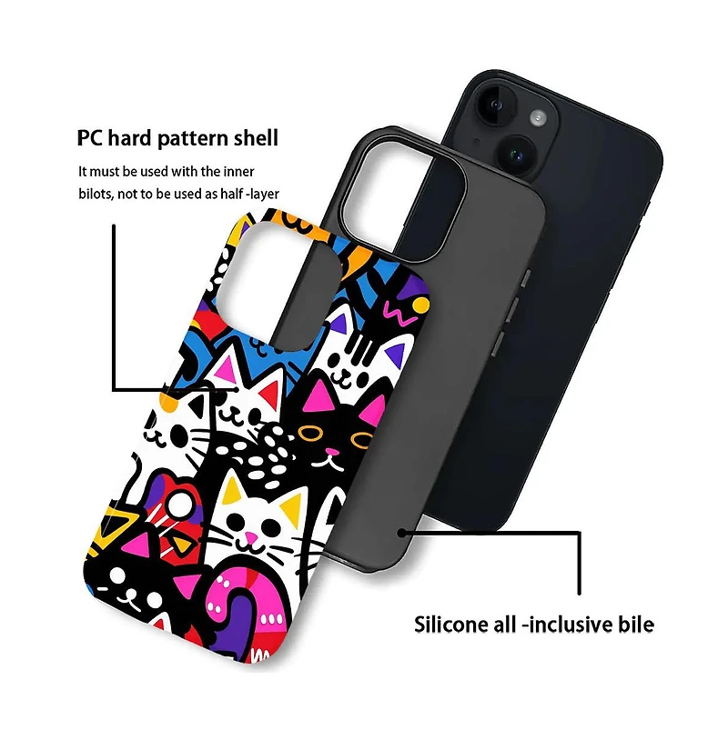 Lisen Cat Party Dual-Layer Durable Phone Case Compatible with Apple iPhone 16 Pro